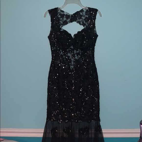 Kiss Kiss Formal Dresses & Skirts - Black and Gold Sequin Lace Mermaid Dress